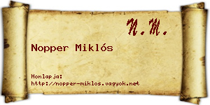 Nopper Miklós névjegykártya